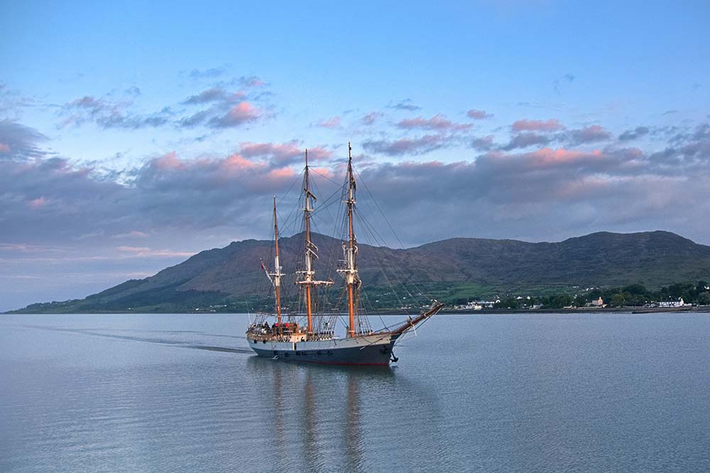 Tall Ship sailing up Carlingford Lough